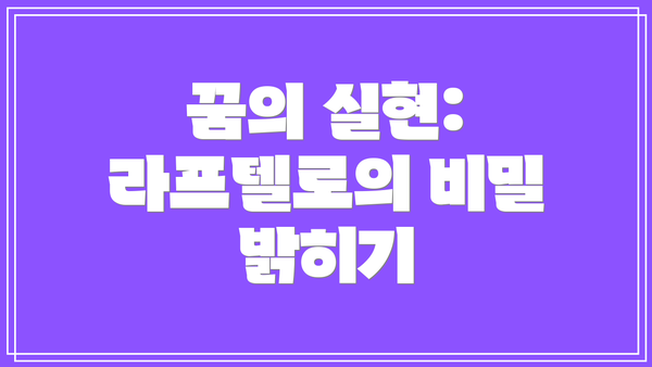 꿈의 실현: 라프텔로의 비밀 밝히기