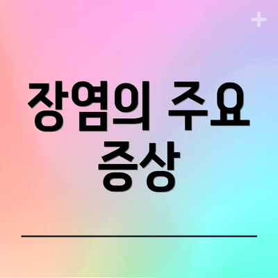장염의 주요 증상