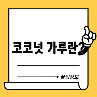 코코넛 가루란?