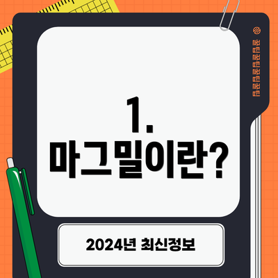 1. 마그밀이란?