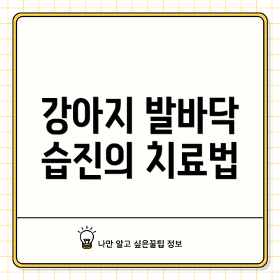 강아지 발바닥 습진의 치료법