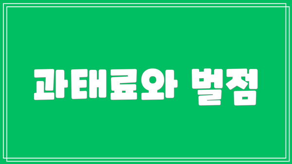 과태료와 벌점