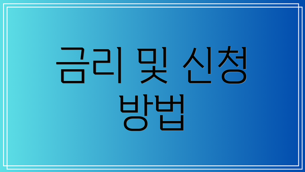 금리 및 신청 방법