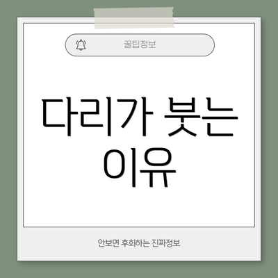 다리가 붓는 이유