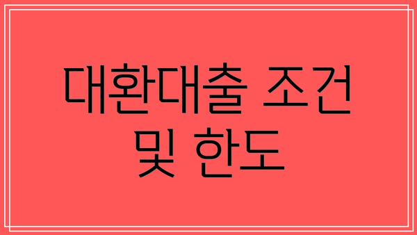 대환대출 조건 및 한도