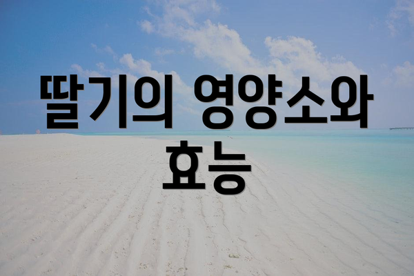 딸기의 영양소와 효능