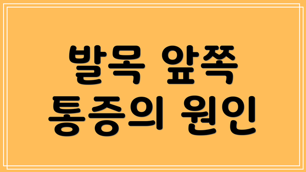 발목 앞쪽 통증의 원인