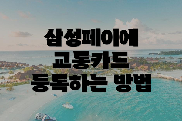 삼성페이에 교통카드 등록하는 방법