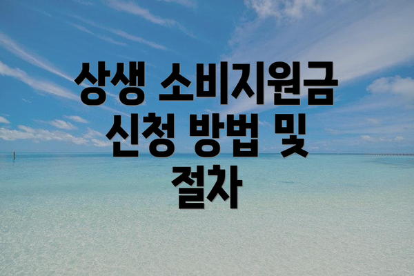상생 소비지원금 신청 방법 및 절차