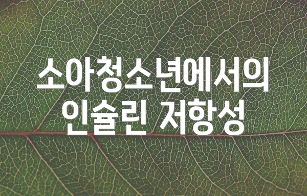 소아청소년에서의 인슐린 저항성