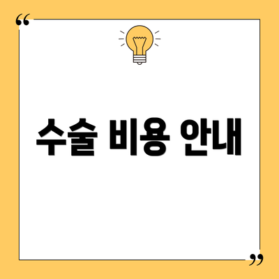 수술 비용 안내
