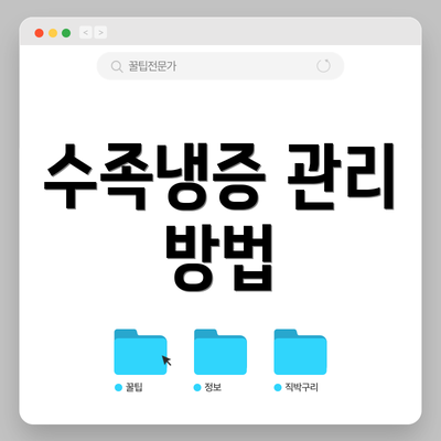 수족냉증 관리 방법