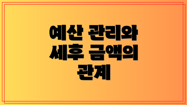 예산 관리와 세후 금액의 관계