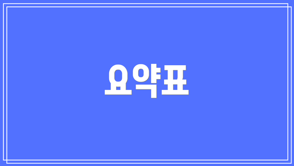 요약표