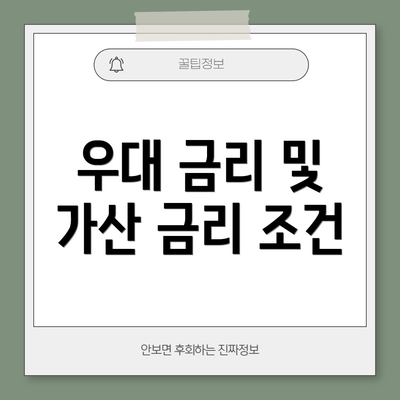우대 금리 및 가산 금리 조건
