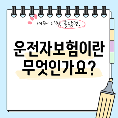 운전자보험이란 무엇인가요?