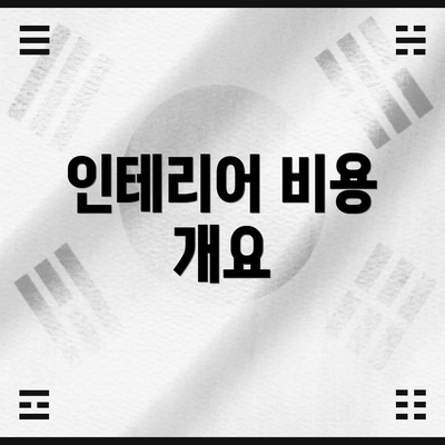 인테리어 비용 개요