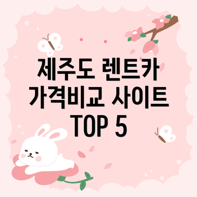 제주도 렌트카 가격비교 사이트 TOP 5