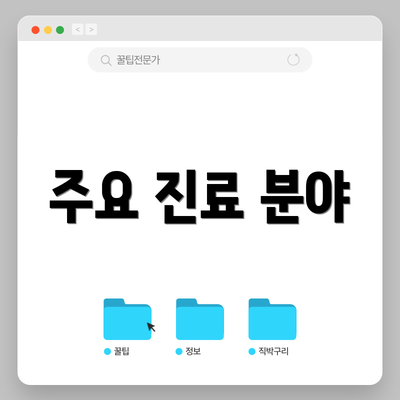 주요 진료 분야