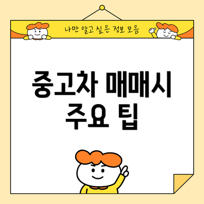 중고차 매매시 주요 팁