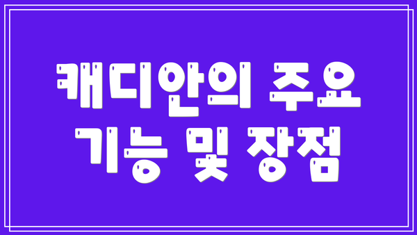 캐디안의 주요 기능 및 장점