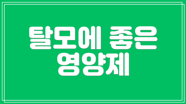 탈모에 좋은 영양제