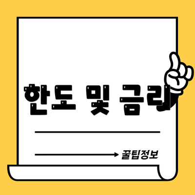 한도 및 금리