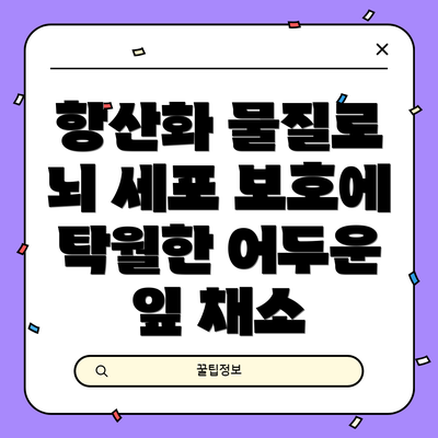 항산화 물질로 뇌 세포 보호에 탁월한 어두운 잎 채소