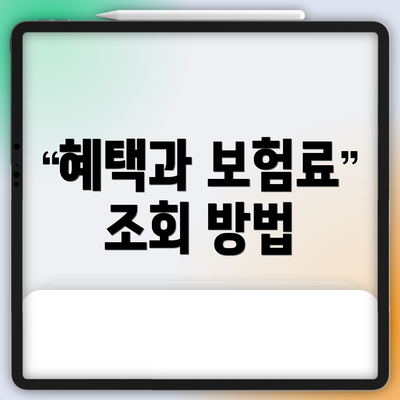 혜택과 보험료 조회 방법