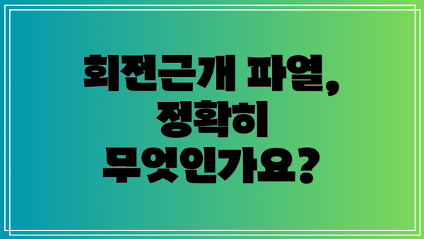 회전근개 파열, 정확히 무엇인가요?