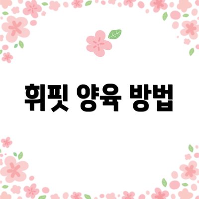 휘핏 양육 방법