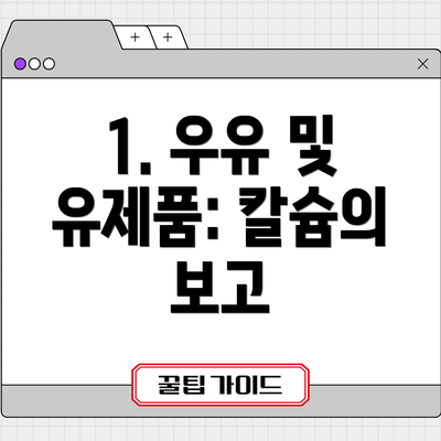 1. 우유 및 유제품: 칼슘의 보고