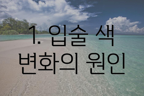 1. 입술 색 변화의 원인