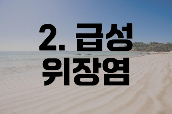 2. 급성 위장염
