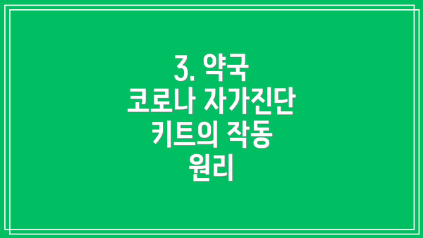 3. 약국 코로나 자가진단 키트의 작동 원리
