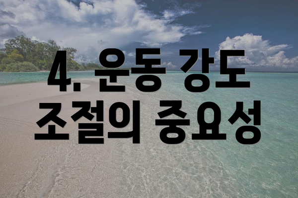 4. 운동 강도 조절의 중요성