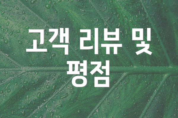 고객 리뷰 및 평점