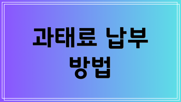 과태료 납부 방법