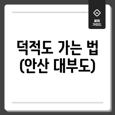 덕적도 가는 법 (안산 대부도)