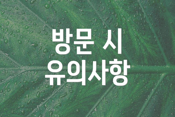 방문 시 유의사항