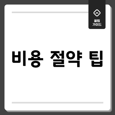 비용 절약 팁