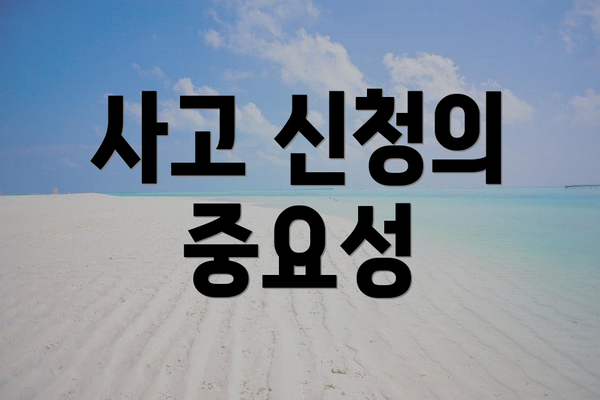 사고 신청의 중요성
