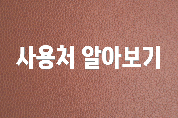 사용처 알아보기