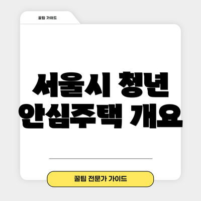 서울시 청년 안심주택 개요