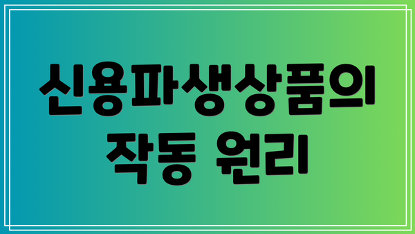 신용파생상품의 작동 원리