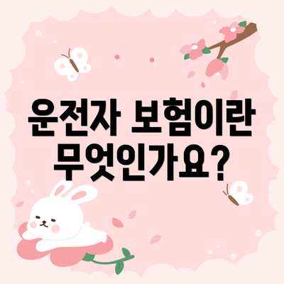 운전자 보험이란 무엇인가요?