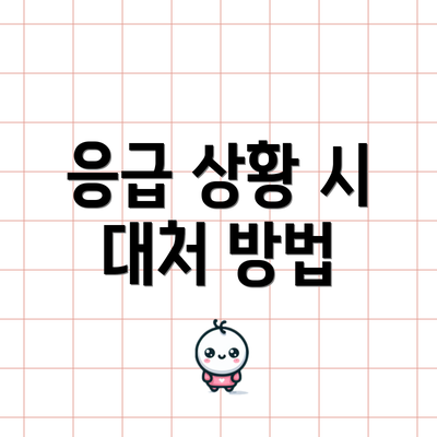응급 상황 시 대처 방법