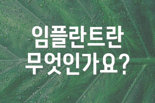 임플란트란 무엇인가요?