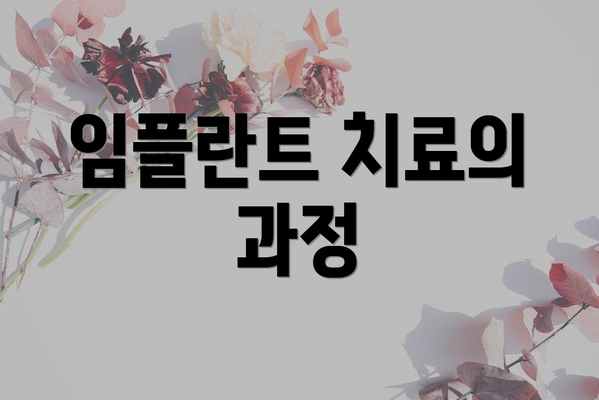 임플란트 치료의 과정