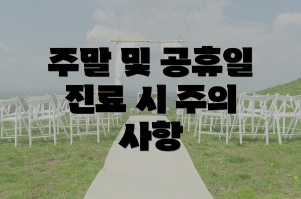 주말 및 공휴일 진료 시 주의 사항